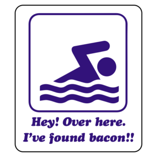 Hey! Over Here, I've Found Bacon! Sticker (Purple)